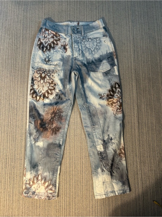 Anthropologie Denim - Anthropologie Light Blue Floral Tie-Dye Jeans